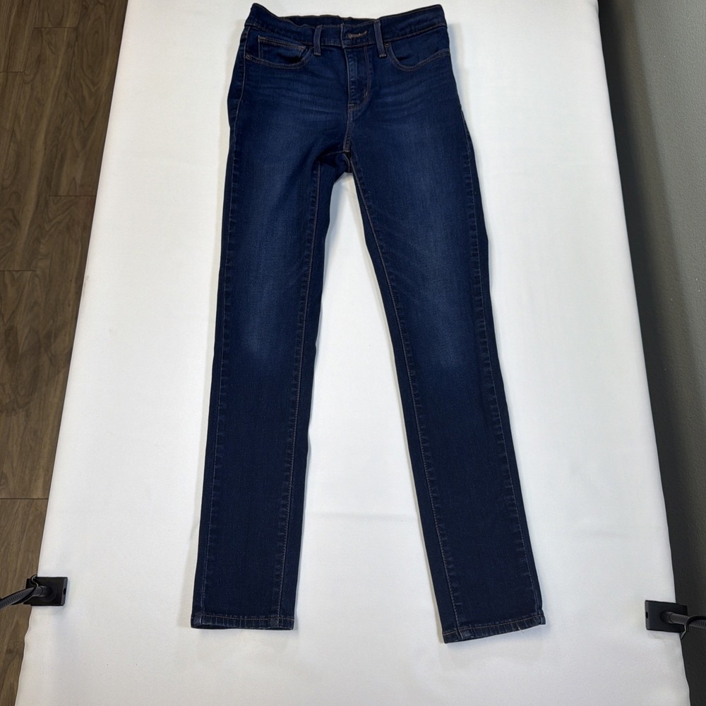 Levis 505 Straight Leg Jeans Womens 6 Dark Wash Blue Denim Stretch S40505 AD